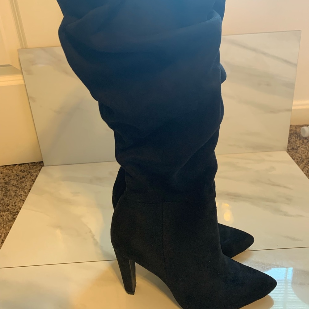 Black suede boots
